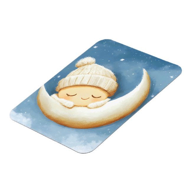 Cosy Knit Nap Cresent Moon Magnet (Left Side)