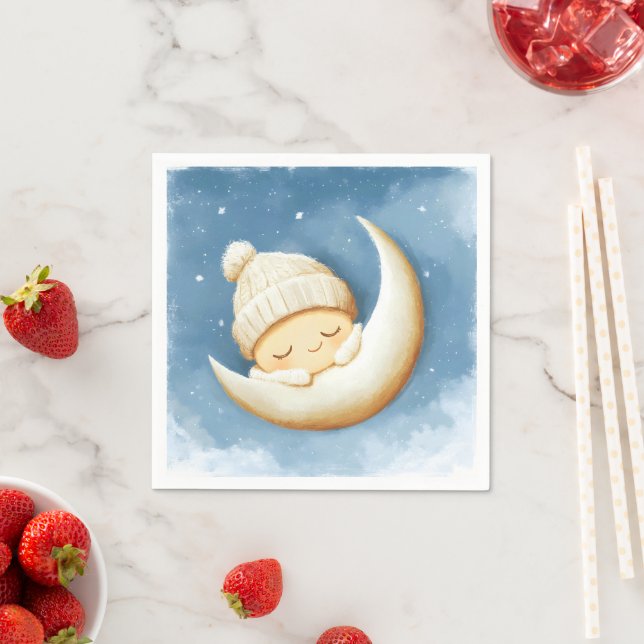 Cosy Knit Nap Cresent Moon Napkin (Insitu)