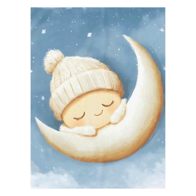 Cosy Knit Nap Cresent Moon Tablecloth (Front)