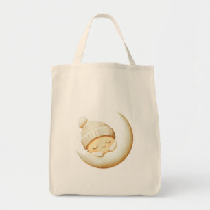 Cosy Knit Nap Cresent Moon Tote Bag