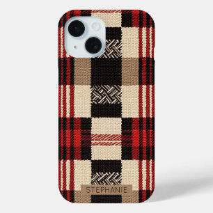 Cosy Knit Patchwork - Vintage Boho Autumn Style 2 iPhone 15 Case
