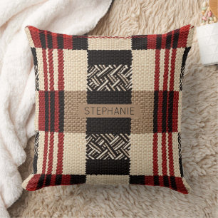 Cosy Knit Patchwork - Vintage Boho Autumn Style 2 Cushion