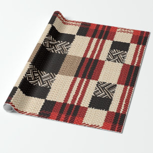 Cosy Knit Patchwork - Vintage Boho Autumn Style 2 Wrapping Paper