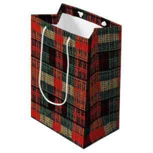 Cosy Knit Patchwork - Vintage Boho Autumn Style Medium Gift Bag