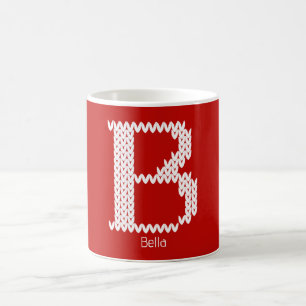 Cosy Knitted Alphabet Letter B Coffee Mug