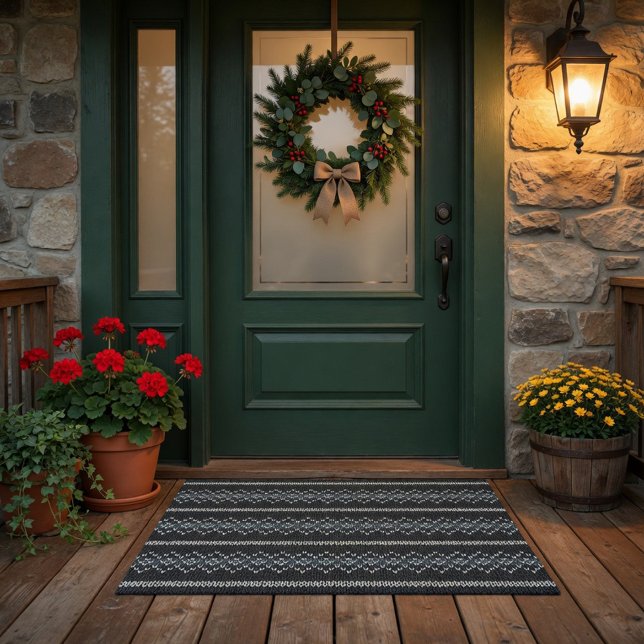 Cosy Knitted Pattern Black and Grey  Doormat (Creator Uploaded)