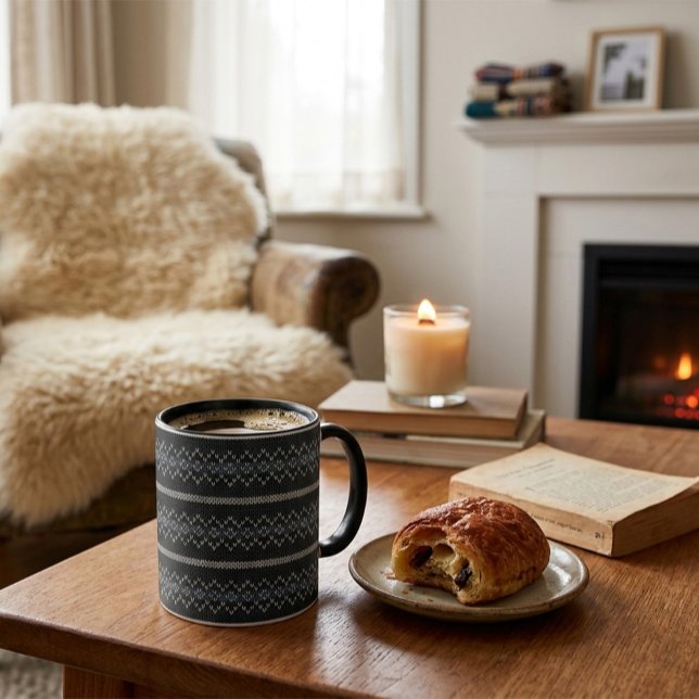 Cosy Knitted Pattern Black and Grey Mug (Creator Uploaded)