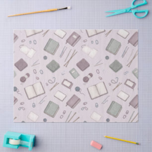Cosy Knitting Journal & Crochet Planner Pattern Tissue Paper