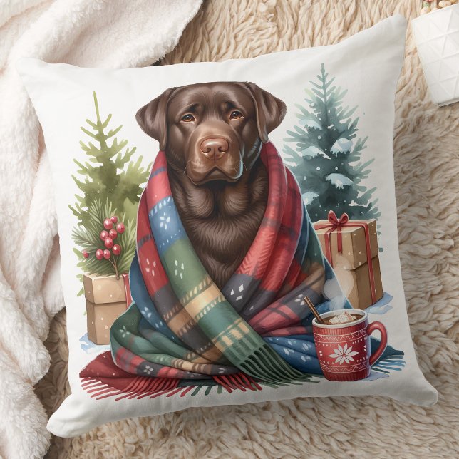 Cosy Labrador Retriever Dog Lover Christmas  Cushion (Creator Uploaded)