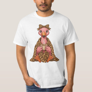 Cosy Leopard Flamingo Autumn Fall Vibe Gift custom T-Shirt