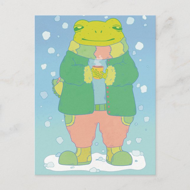 Cosy Little Frog Postcard (Front)