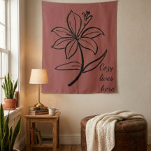 Cosy Lives Here | Warm Minimalist Botanical Wall T
