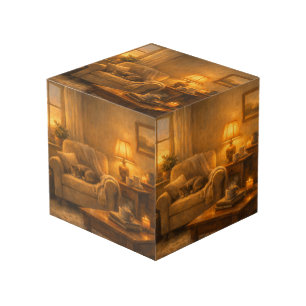 Cosy Living Room Cat Warm Moments Photo Cube