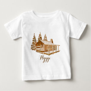 Cosy Log Cabin - Hygge or your own text Baby T-Shirt