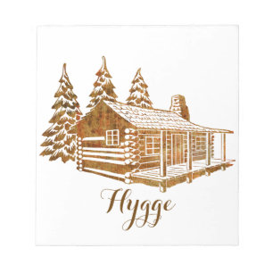 Cosy Log Cabin - Hygge or your own text Notepad