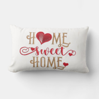 Cosy Love:Home Design Embroidery Heart  Lumbar Cushion
