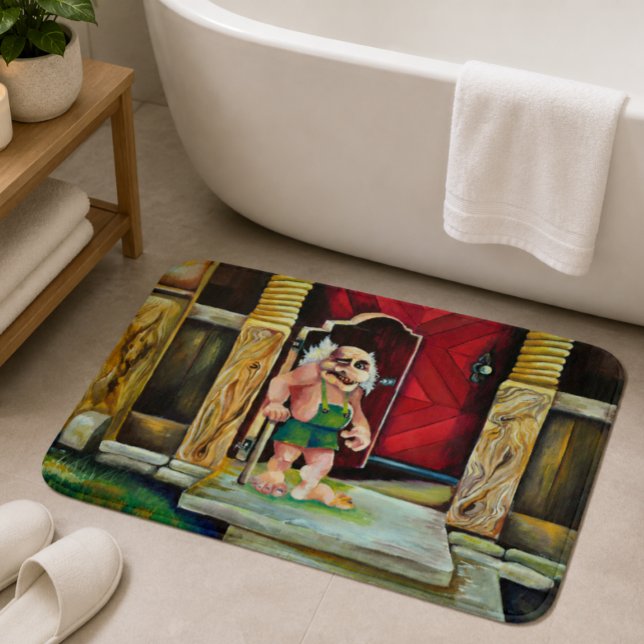 Cosy Magical Whimsical Scandinavian Troll Bath Mat (Creator Uploaded)