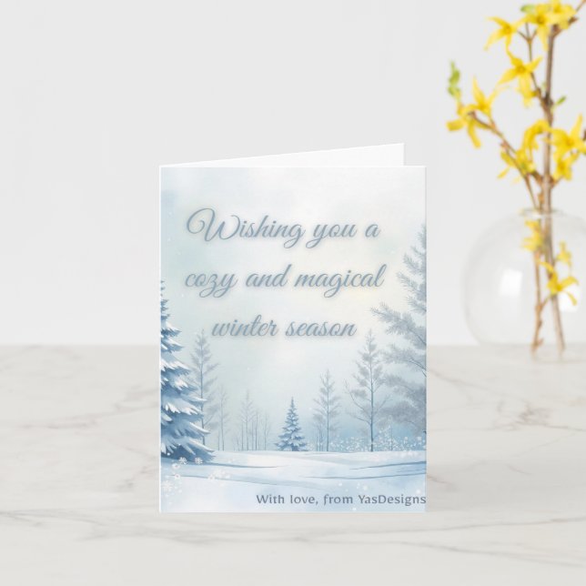 Cosy & Magical Winter Wonderland Gift Card (Yellow Flower)