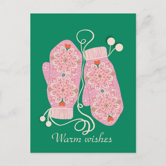 Cosy mandalas mittens  postcard (Front)
