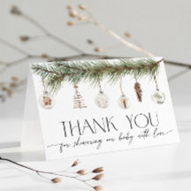Cosy Merry Little Baby Shower Thank You Card