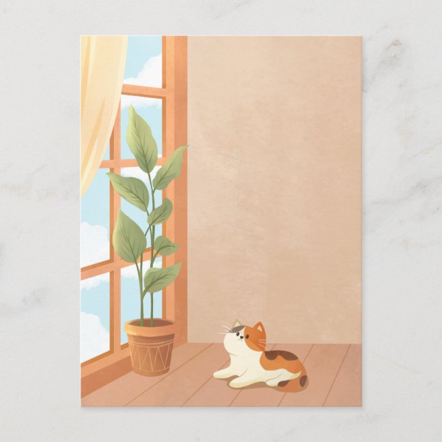 Cosy minimalist cat home  postcard (Front)