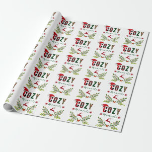 Cosy Moments Christmas Festive Reindeer Design Wrapping Paper