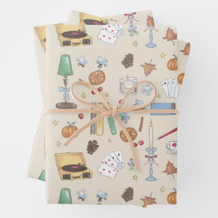 Cosy Moody Autumn Weekend Wrapping Paper Sheet