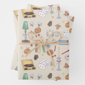 Cosy Moody Autumn Weekend Wrapping Paper Sheet