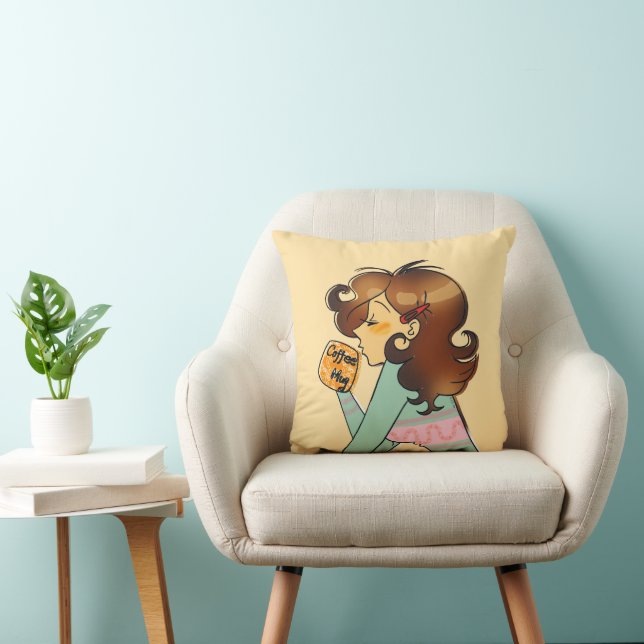 Cosy Morning Coffee Mood Art Cushion (Chair)