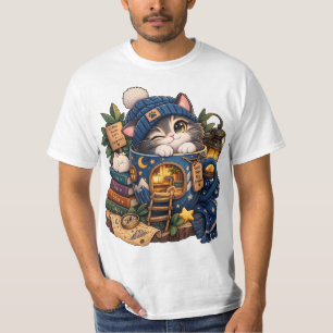 Cosy Mug Cat Cottage – Whimsical Coffee Lover T-S T-Shirt