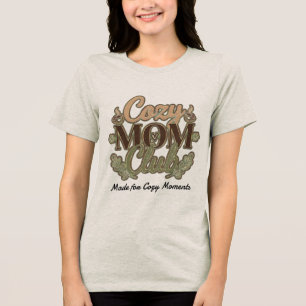 Cosy Mum Club Retro Coffee Lover Design Tri-Blend Shirt