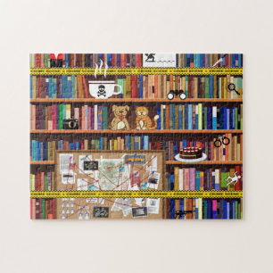 Cosy Mysteries Bookshelf, Colourful Clues Jigsaw Puzzle
