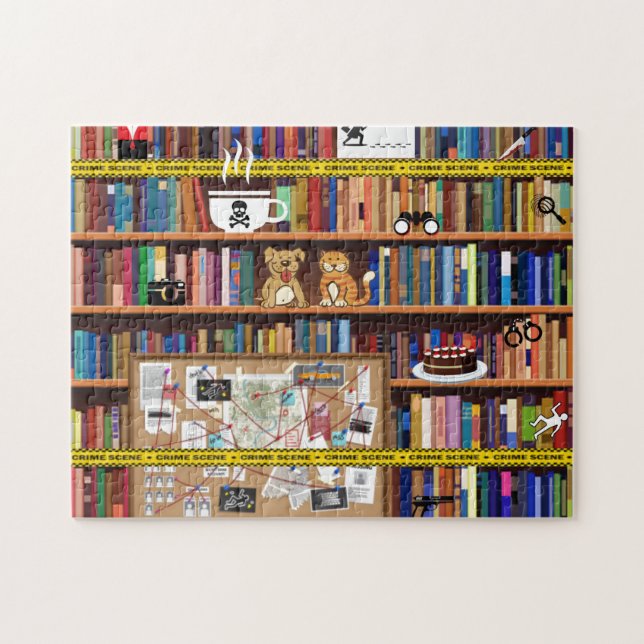 Cosy Mysteries Bookshelf, Colourful Clues Jigsaw Puzzle (Horizontal)