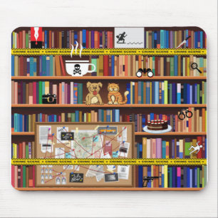 Cosy Mysteries Bookshelf Mouse Pad