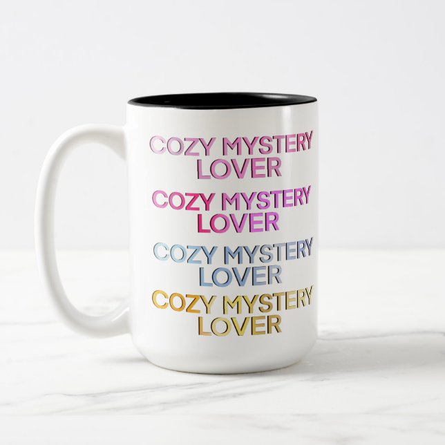 Cosy Mystery Reader Two-Tone Coffee Mug (Left)