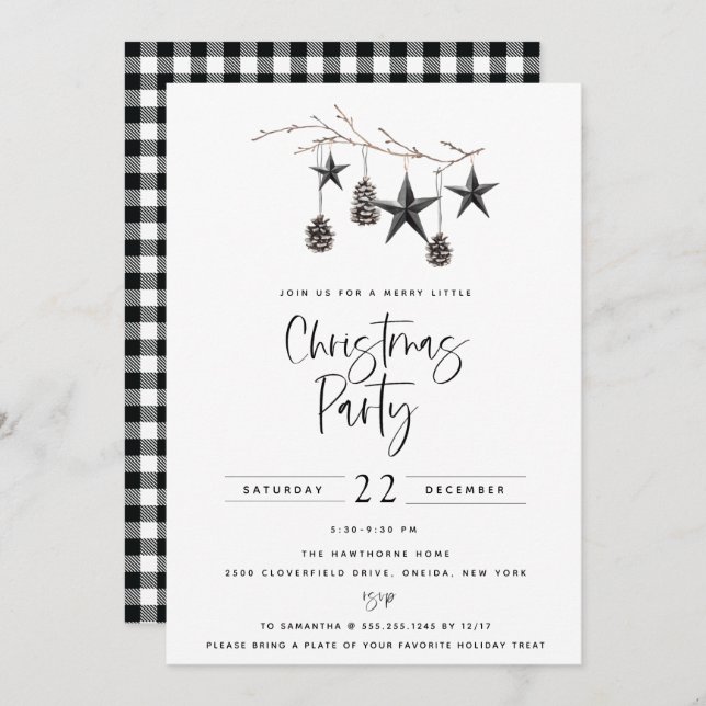 Cosy Nature Christmas Party Invitation (Front/Back)