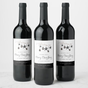 Cosy Nature Christmas Wine Label