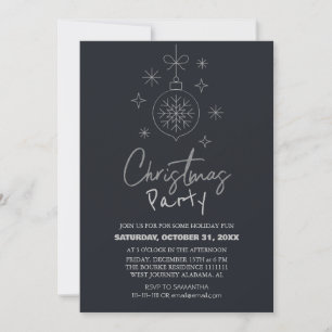 Cosy Nature Elegant Ornament Christmas Party Invitation
