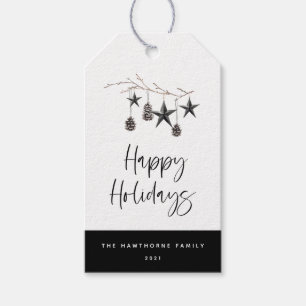 Cosy Nature Happy Holidays Gift Tags