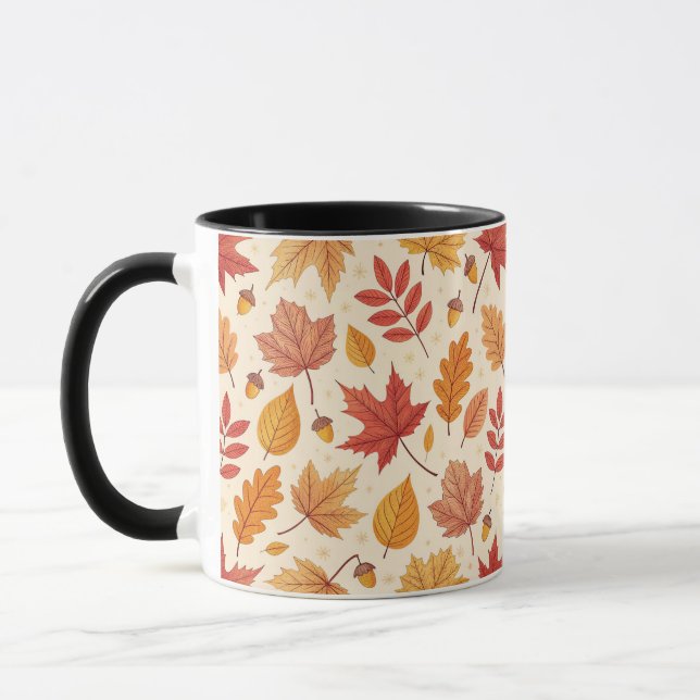 "Cosy Nature-Inspired Leaf Design Mug" Mug (Left)