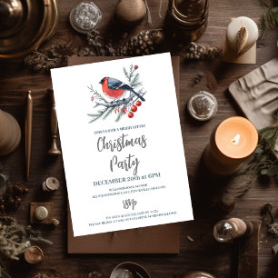 Cosy Nature Wreath Christmas Party Invitation