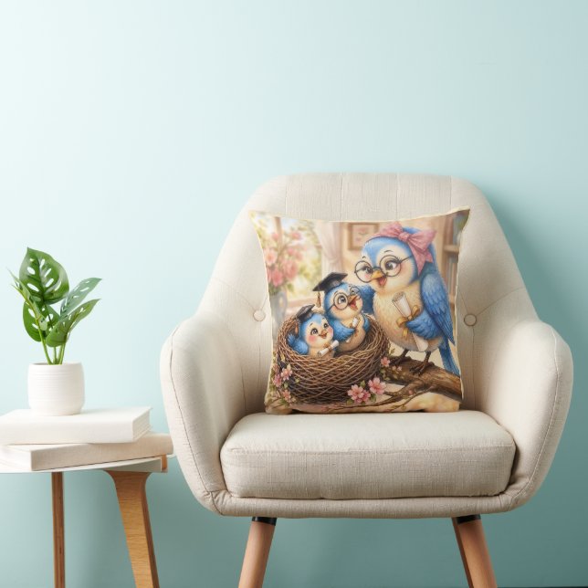 Cosy Nest Graduation Throw Pillow (Chair)