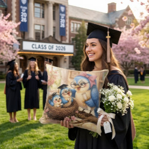 Cosy Nest Graduation Throw Pillow