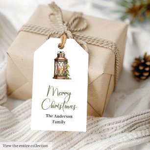 Cosy Neutral Rustic Watercolor Christmas Gift Tags