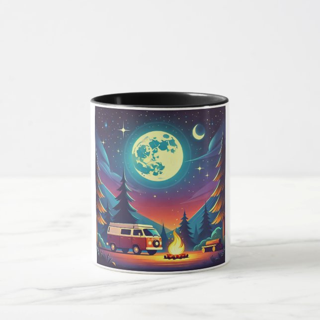Cosy Night Camping by the Fire Mug (Center)