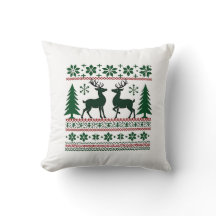 Cosy Nordic Christmas Reindeer Pillow