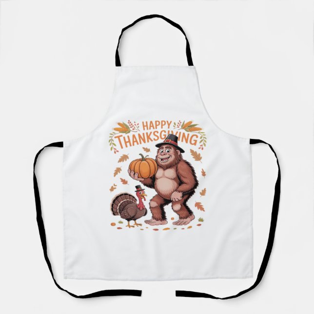 Cosy October Autumn Pumpkins Oversized T-Shirt Apron (Front)