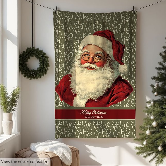 Cosy Old Time Santa Claus Holiday Throw Blanket (Cozy Old Time Santa Claus Holiday Throw Blanket)