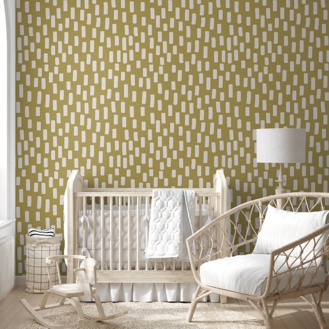 Cosy Olive Green and Beige Blocks Pattern Room Wallpaper (Kids)
