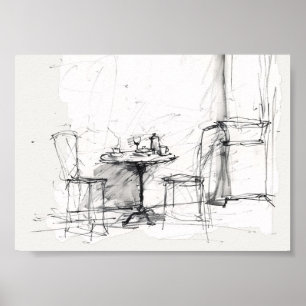 Cosy Outdoor Café Table – Relaxing Coffee Poster